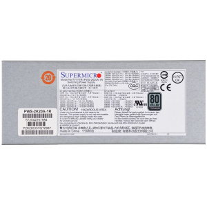 Блок питания SuperMicro PWS-2K20A-1R 1U 2200W Redundant, Titanium, 76(W) X 40(H) X 336(L) mm