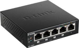 Коммутатор D-LINK DGS-1005P/B1A (L2) 5x1Гбит/с 4PoE 60W неуправляемый