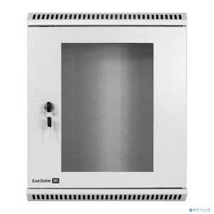 Exegate EX298625RUS Шкаф телекоммуникационный 10" настенный 9U ExeGate EC-WM-9U.280.G.GREY (10”, 9U, 350x280x420mm (ШхГхВ), передняя дверь закаленное