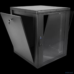 ЦМО Шкаф телекоммуникационный настенный разборный 15U (600 x 650) съемные стенки, дверь стекло, цвет черный (ШРН-М-15.650-9005)