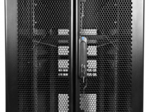 Шкаф серверный ЦМО (ШТК-СП-42.6.10-48АА-9005) напольный 42U 600x990мм пер.дв.перфор. задн.дв.перфор.2-хст. 2 бок.пан. направл.под закл.гайки 1350кг че