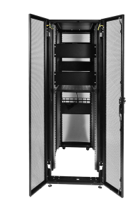 Шкаф ЦМО Шкаф серверный ПРОФ напольный 42U (600x1000) дверь перфор., задние двойные перфор., черный, в сборе