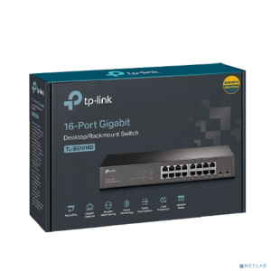 TP-Link TL-SG1016D Коммутатор с 16 гигабитными портами для размещения на столе или в стойке