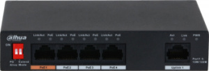 Коммутатор Dahua DH-PFS3005-4ET-60 (L2) 1x100Мбит/с 4PoE 60W неуправляемый