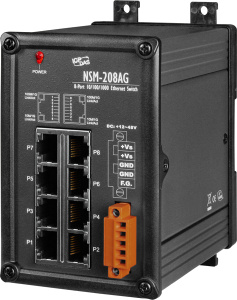 Коммутатор 8 x 10/100/1000BaseTX, питание 12 ~ 48 В пост., металлический корпус