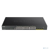 D-Link DGS-1250-28XMP/A1A Управляемый L2 коммутатор с 24 портами 10/100/1000Base-T и 4 портами 10GBase-X SFP+ (24 порта PoE 802.3af/at, PoE-бюджет 370