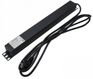 Блок распределения питания Hyperline SHE19-12IEC-2.5EU гор.размещ. 12xC13 базовые 10A Schuko 2.5м