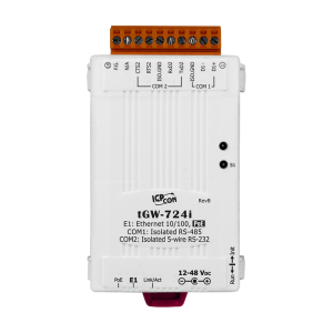 2-портовый преобразователь Modbus TCP в Modbus RTU/ASCII с возможностью питания по PoE, с изоляцией последовательных портов
