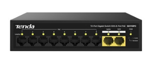 TENDA SG110PC Коммутатор настольный 10-Ports 10/100/1000 Base-TX 8-Ports PoE(PoE бюджет 100W)
