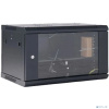 Rexant (04-0654-112) Настенный телекоммуникационный шкаф 19" 6U 550?400мм, дверь стекло, с задней стенкой, разборный, черный (RAL 9005)