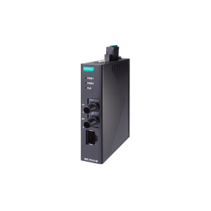 Медиаконвертер Ethernet 10/100BaseTX в 100BaseFX (многомодовое оптоволокно, разъем ST) с поддержкой PoE/PoE+