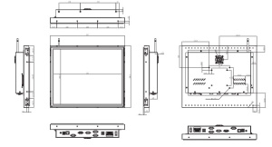 Промышленный панельный компьютер FDK172-834-R-DC, дисплей 17" SXGA TFT LCD, сенсорный резистивный экран, процессор Intel Celeron J1900 2.0 ГГц, 1 x 20