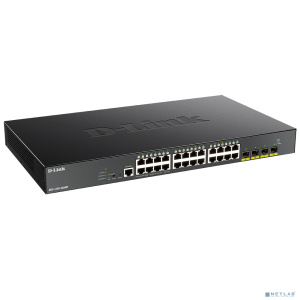 D-Link DGS-1250-28XMP/A1A Управляемый L2 коммутатор с 24 портами 10/100/1000Base-T и 4 портами 10GBase-X SFP+ (24 порта PoE 802.3af/at, PoE-бюджет 370