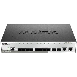 Коммутатор D-Link SMB D-Link DGS-1210-12TS/ME/B1A Управляемый L2 с 10 портами 1000Base-X SFP и 2 портами 10/100/1000Base-T