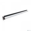 NTSS Панель осветительная NTSS, светодиодная (LED), крепление 19 1U, 220V, кабель 1.5м, немецкий стандарт, черный RAL 9005 NTSS-LU-1U-LED-BL