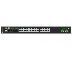 Управляемый коммутатор L2+ в стойку 19" c 4 слотами 1/10GBase-X SFP+, 24 портами 10/100/1000Base-T(X) (разъем RJ45), один вход питания 100-240В пере
