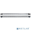 Hyperline PPBLHD-19-24S-SH-RM Модульная патч-панель 19", 24 порта, Flat Type, 0.5U, для экранированных и неэкранированных модулей KJNE, с задним кабел