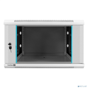 Exegate EX298600RUS Шкаф телекоммуникационный 19" настенный 6U ExeGate EC-WM-6U.600.G.GREY (19”, 6U, 600x600x370mm (ШхГхВ), передняя дверь закаленное