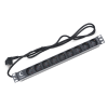 Cabeus PDU-9P-2EU Блок евророзеток для 19" шкафов, гориз., 9 розеток, 16 A, без выключателя, шнур 2м, алюминиевый корпус, немецкий стандарт