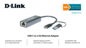 Сетевой адаптер 2.5G Ethernet D-Link DUB-2315/A1A USB Type-C