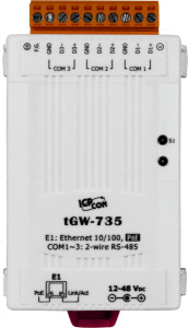 3-портовый преобразователь Modbus TCP в Modbus RTU/ASCII с возможностью питания по PoE