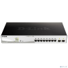 D-Link DGS-1210-10MP/FL2A Управляемый L2 коммутатор с 8 портами 10/100/1000Base-T и 2 портами 1000Base-X SFP (8 портов PoE 802.3af/at, PoE-бюджет 130