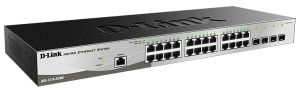 Коммутатор D-Link Управляемый L2 коммутатор, 24x1000Base-T, 4x1000Base-X SFP, защита от статического электричества до 6 кВ, CLI, консольный порт RJ-45