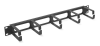 Cabeus JB08-1U-BK Кабельный органайзер горизонтальный 19" 1U, 5 колец, металлический, цвет черный (RAL9004)