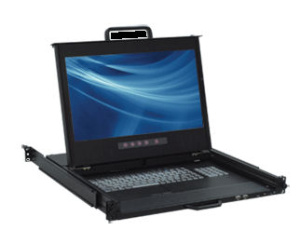 Модульная консоль для стойки 19" Gemini 17-HD-SS-RU-SEA, Dual Rail, высота 1U, чёрный цвет, возможность установки KVM переключателя.