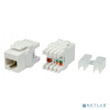 Hyperline KJ8-8P8C-C6-180-WH Вставка Keystone Jack RJ-45(8P8C), категория 6, тип 180 градусов, белая