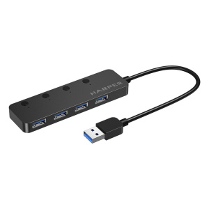 HARPER HUB-04MB Black USB-концентратор, Интерфейс: 4 х USB 3.2, 1 х Micro USB Переходник: USB 3.0 / Type-C, Скорость передачи данных: до 5 Гб/с, Мате