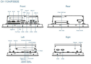 Модульный безвентиляторный компьютер CV-112HR/P2002E-i5, дисплей 12.1" TFT XGA 4:3, пятипроводной резистивный экран, процессор Intel 6th Gen. Core i5-