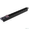 Exegate EX280840RUS Блок розеток ExeGate ServerPro PDU-19H801 Al-8S-C14-SW, 19", 1U, Алюм., 8Schuko, С14