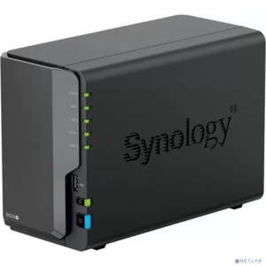 Synology DS224+ Сетевое хранилище DC 2,0GhzCPU/2GB(upto6)/RAID0,1/up to 2HDDs SATA(3,5' 2,5')/2xUSB3.2/2GigEth/iSCSI/2xIPcam(up to 25)/1xPS /1YW (repl