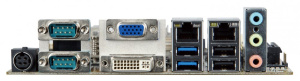 Промышленная плата KINO-DBT-N28071, форм-фактор Mini-ITX SBC, процессор Intel Celeron N2807 1.58ГГц, VGA, DVI-D, iDP, 5x COM, 6x USB 2.0, 2x USB 3.0,