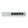 Коммутатор Web Smart L2 коммутатор Zyxel GS1200-5HPv3, 5xGE (4xPoE+), бюджет PoE 68 Вт, настольный, бесшумный