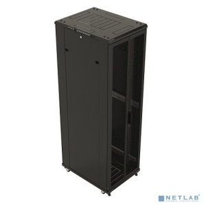 Hyperline TTB-4281-DD-RAL9004 Шкаф напольный 19-дюймовый, 42U, 2055x 800х1000 мм (ВхШхГ), передняя и задняя распашные перфорированные двери (75%), руч