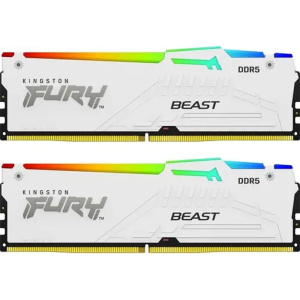 Память оперативная/ Kingston 32GB 6000MT/s DDR5 CL40 DIMM (Kit of 2) FURY Beast White RGB XMP