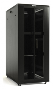 Шкаф серверный Hyperline (TTBR-4281-DD-RAL9004) напольный 42U 800x1000мм пер.дв.перфор.2ств. задн.дв.перфор.2-хст. 2 бок.пан. 800кг черный 910мм 2055м