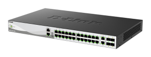 Коммутатор D-Link Управляемый L3 стекируемый коммутатор, 24x2.5GBase-T, 2x10GBase-T, 4x25GBase-X SFP28, защита от статического электричества до 6 кВ,