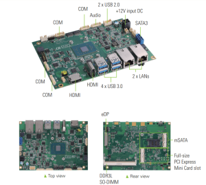 Одноплатный компьютер CAPA315HGGA-N4200, 3.5” встроенный SBC, процессор Intel® Pentium® N4200 (1.1 до 2.5 ГГц, 2Mб cache, 6 Вт), 2 х HDMI, 1 х eDP, 2
