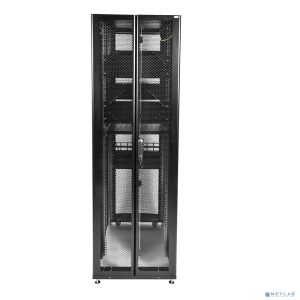 ЦМО Шкаф серверный ПРОФ напольный 48U (600x1000) дверь перфор., задние двойные перфор., черный, в сборе (ШТК-СП-48.6.10-48АА-9005) (1 коробка)