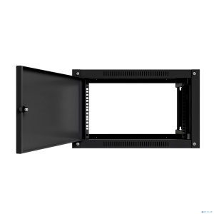 NTSS Шкаф настенный телекоммуникационный NTSS WS 6U 600х600х370мм, 2 профиля 19, дверь сплошная металл, боковые стенки съемные, разобранный, черный RA