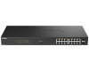 Коммутатор D-Link Конфигурируемый PoE-коммутатор, 16х1000Base-T PoE, 2x1000Base-X SFP, PoE-бюджет 240 Вт, дальность PoE до 250 м, DIP-переключатель, к