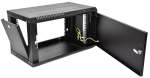 Шкаф ЦМО Шкаф телекоммуникационный настенный разборный ЭКОНОМ 6U (600 520) дверь металл, цвет черный