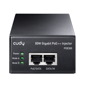 PoE-адаптер CUDY 60W Gigabit PoE+/PoE Injector, 802.3at (60W)/802.3af Standard, Data and Power Carried over The Same Cable Up to 100 Meters, Wall Moun