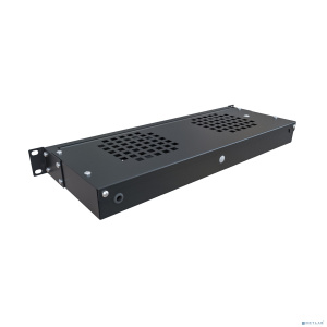 NTSS Модуль вентиляторный NTSS крепление на 19 1U, 2 элемента, электронный термоконтроллер, цифровой термодатчик, черный RAL 9005 NTSS-FAN2/19T-BL