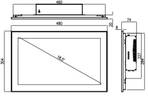 Безвентиляторный панельный компьютер Nodka TPC6000-C1854-LP-8500T-8G-SSD256G. Дисплей 18.5" с проекционно-ёмкостным сенсорным экраном. Пылевлагозащит