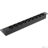 Exegate EX280847RUS Блок розеток ExeGate ServerPro PDU-19H901 Al-9S-C14, 19",1U,алюм, 9Schuko, С14
