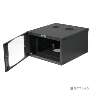 Шкаф настенный 19, 6U TWT TWT-CBWNG-6U-6x6-BK 550x600, стеклянная дверь, черный